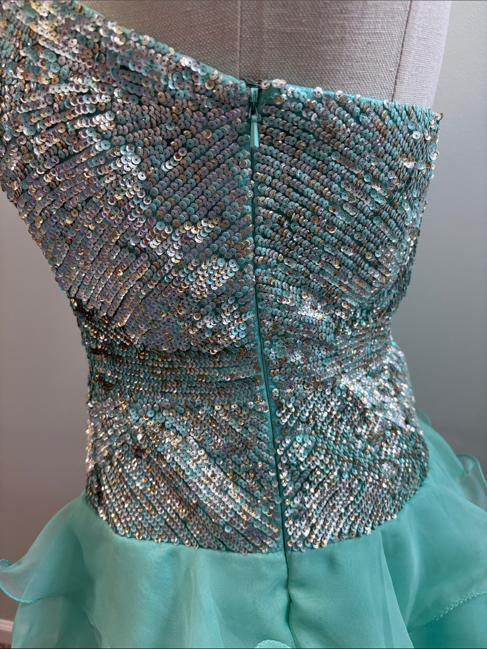 👗TEAL SHERRI HILL STRAPLESS DRESS - Picture 2 of 9